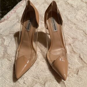 Steve Madden Nude and Clear Heels